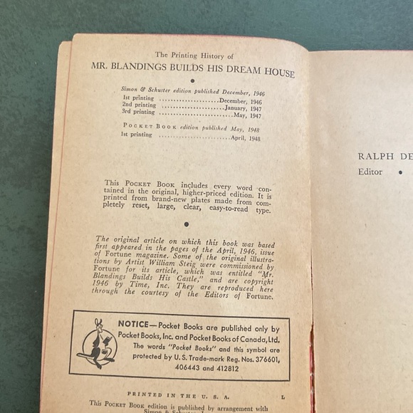 MR BLANDINGS BUILDS HIS DREAM HOUSE by Eric Hodgins - VINTAGE PAPERBACK GUC - Picture 5 of 7